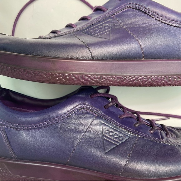 Ecco Shoes Womens 6.5 EU 37 Purple Leather Lace Up Sneaker - Picture 13 of 13